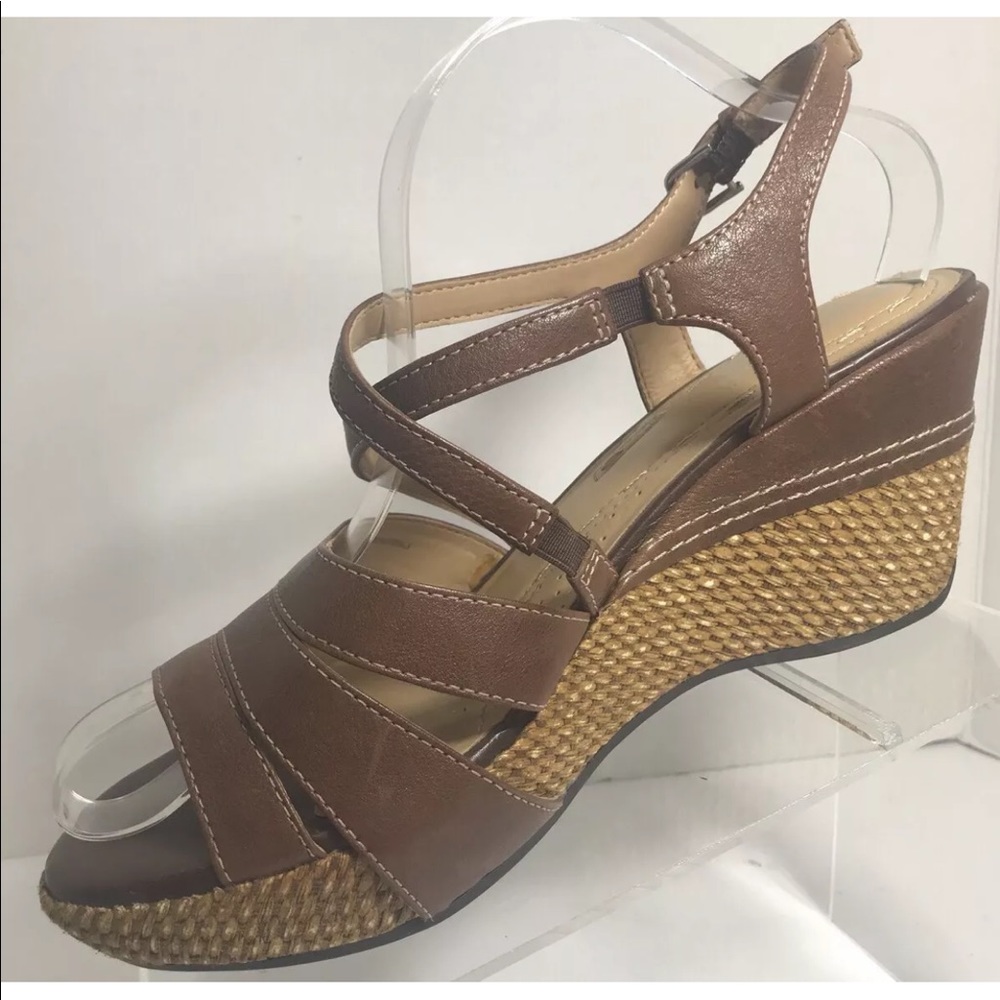 Naturalizer Brown Wedge Sandals Comfort Shoe 10W
